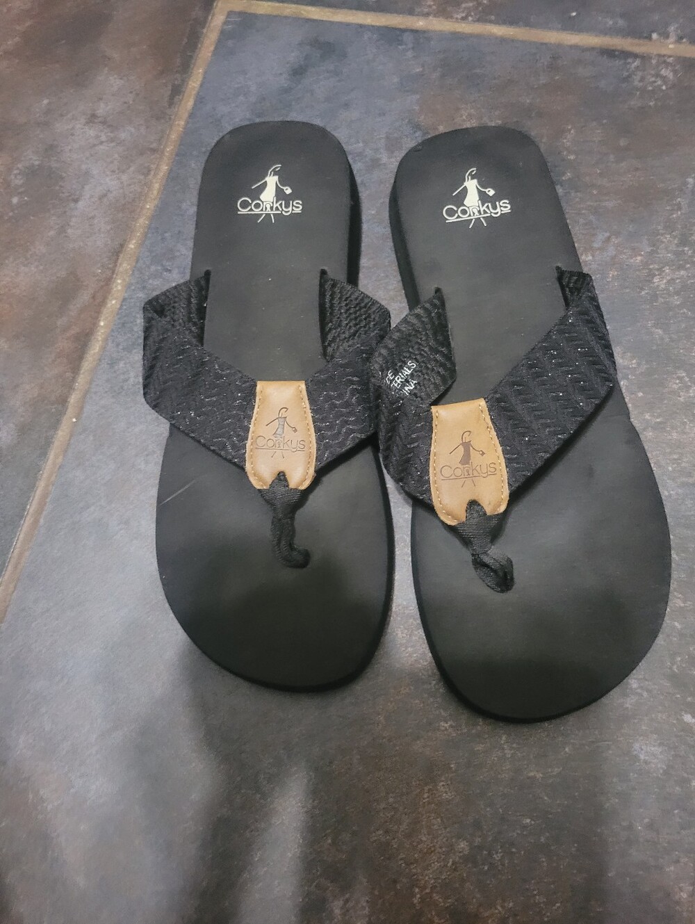 Corkys Women's Black Flip Flop Sandals Size 9 Women